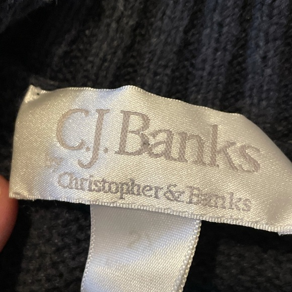 CJ Banks Snowman Christmas Zip Vest Sweater, Navy  -2X - Picture 4 of 10